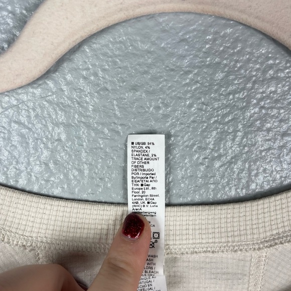 Athleta Speckled Waffle Thermal Long Sleeve Womens XL Cream Lightweight - Picture 5 of 8